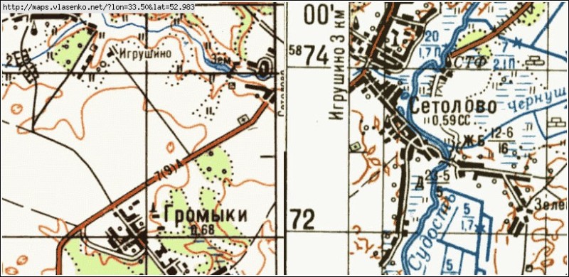 Карта почепского района брянской области с названием деревень