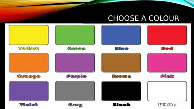 CHOOSE A COLOUR  TO PLAY A GAME 