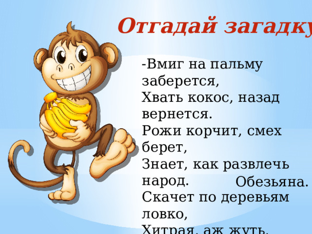 Загадка про обезьянку. Б Житков про обезьянку. Про обезьянку Житков третий класс. 3 Предложения про обезьяну.