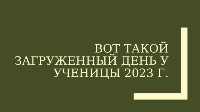 Вот такой загруженный день у ученицы 2023 г. 