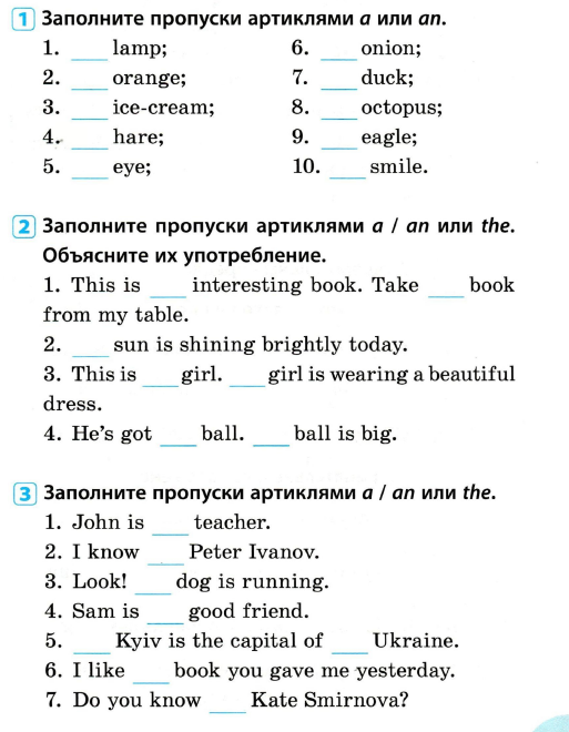 Артикль a an 2 класс презентация