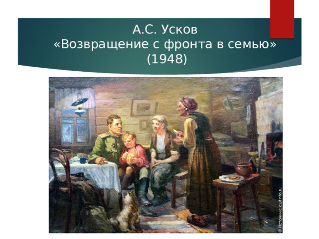 А.С. Усков  «Возвращение с фронта в семью»  (1948) 