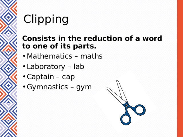 Minor types of word formation (Lexocology)