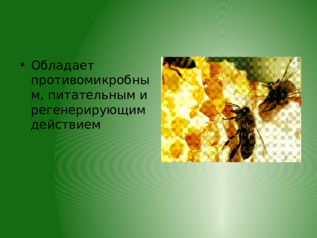 Обладает противомикробным, питательным и регенерирующим действием 