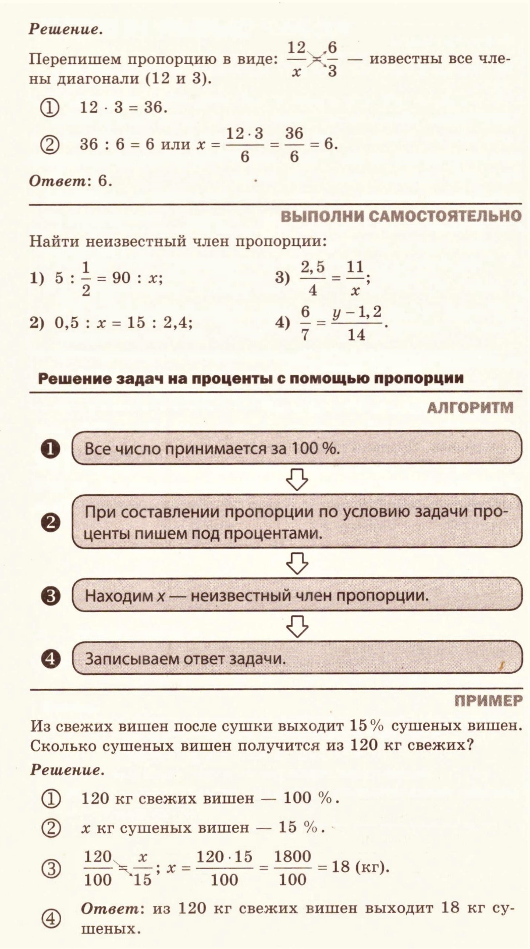 Пропорции: теория, алгоритмы и примеры решения типовых задач