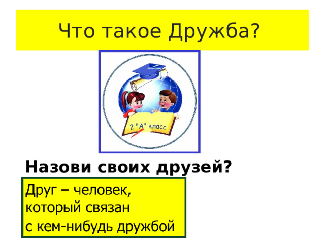 Что такое Дружба? Назови своих друзей? 