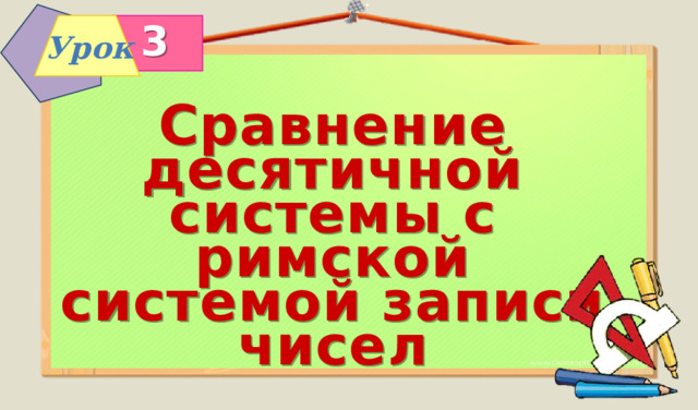 3 Урок Сравнение десятичной системы с римской системой записи чисел 