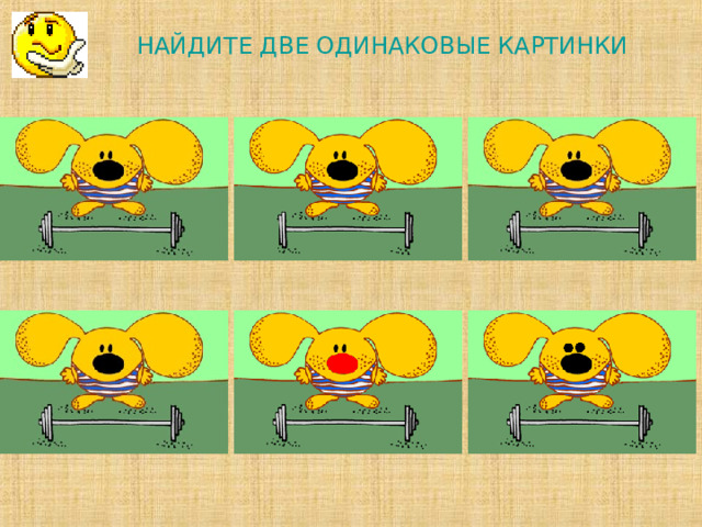 НАЙДИТЕ ДВЕ ОДИНАКОВЫЕ КАРТИНКИ             