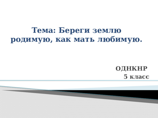 Презентация на тему берегите землю родимую как мать любимую