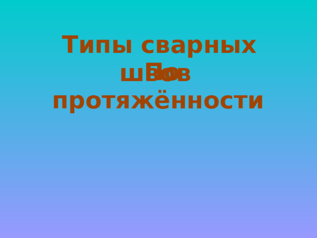 Типы сварных швов По протяжённости 