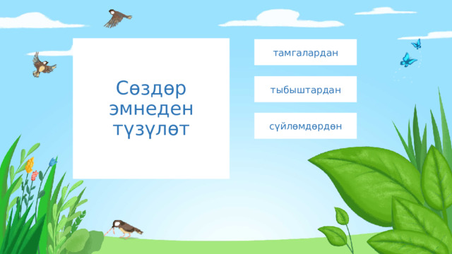 Сөздөр эмнеден түзүлөт тамгалардан тыбыштардан сүйлөмдөрдөн 