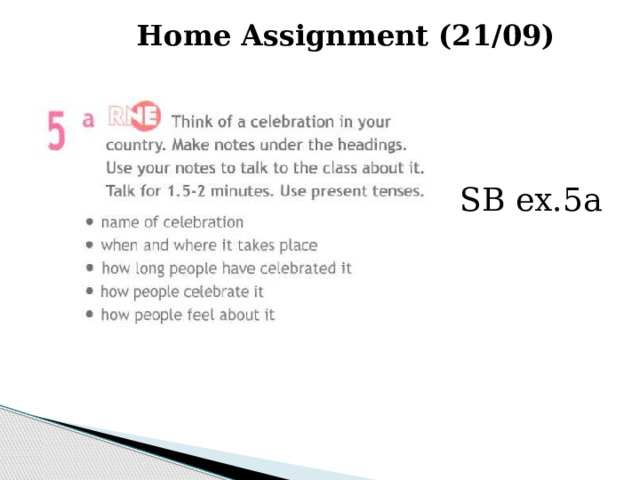 Home Assignment (21/09) SB ex.5a 