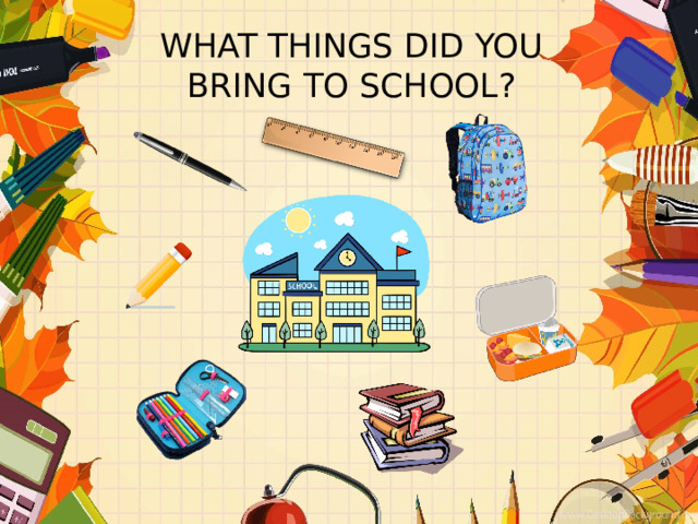 WHAT THINGS DID YOU BRING TO SCHOOL? 