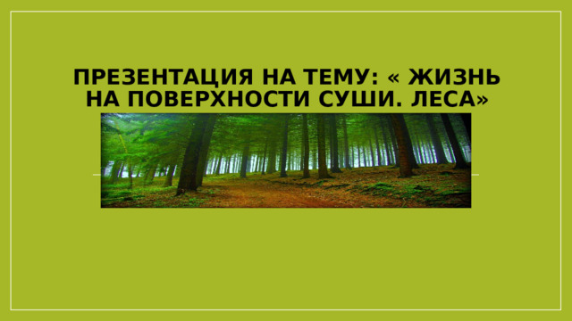 Презентация на тему: « Жизнь на поверхности суши. Леса» 