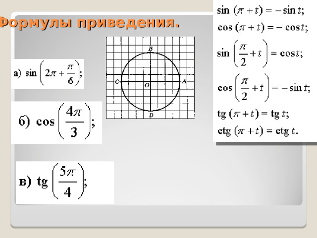  Формулы приведения. 