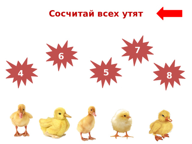 Сосчитай всех утят 7 6 5 4 8 