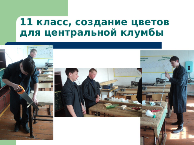 11 класс, создание цветов для центральной клумбы 