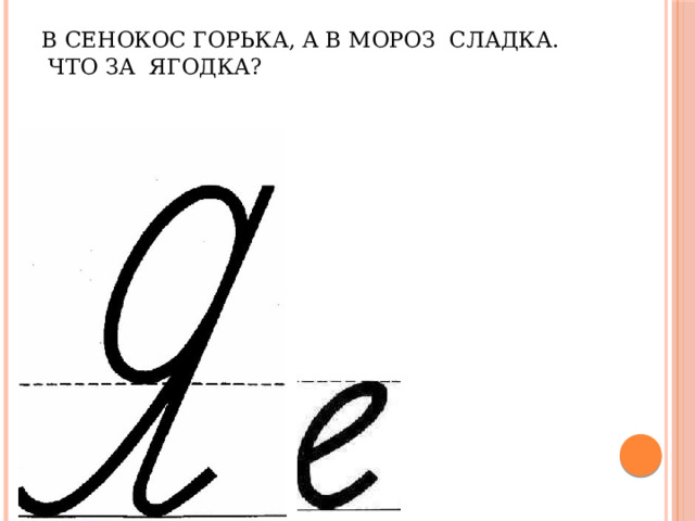 В сенокос горька, а в мороз сладка.  Что за ягодка?   