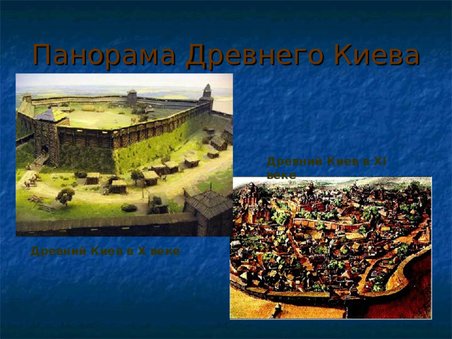 Панорама Древнего Киева Древний Киев в XI веке Древний Киев в Х веке 