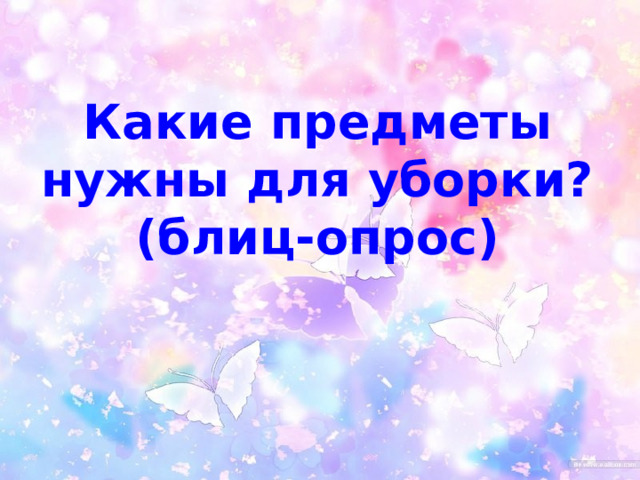 Какие предметы нужны для уборки?  (блиц-опрос) 