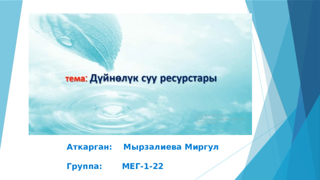 Аткарган: Мырзалиева Миргул  Группа: МЕГ-1-22 