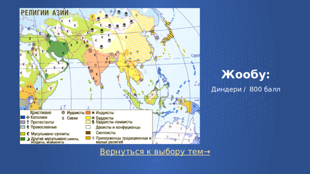 Жообу:   Диндери / 800 балл Вернуться к выбору тем→  