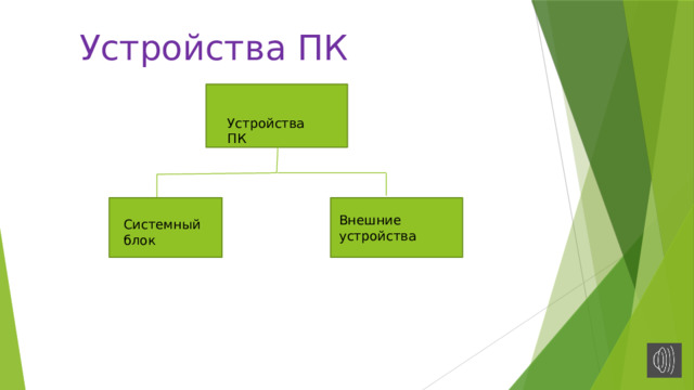 Устройства ПК Устройства ПК Внешние устройства Системный блок 
