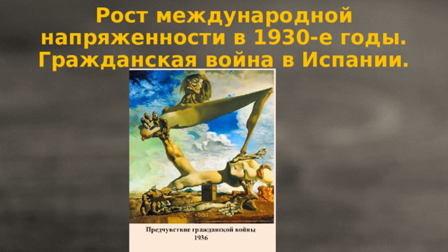 Рост международной напряженности в 1930-е годы. Гражданская война в Испании. 