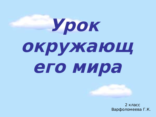 Урок окружающего мира 