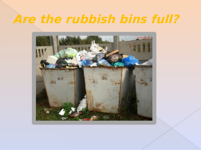 Are the rubbish bins full? 