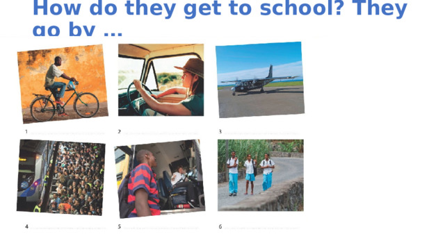 How do they get to school? They go by … 