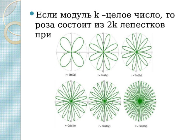 Математический цветник розы гвидо гранди проект