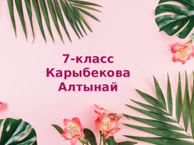  7-класс  Карыбекова Алтынай .  