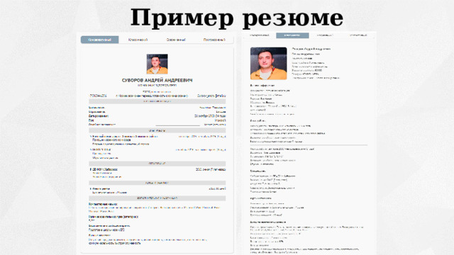  Пример резюме 