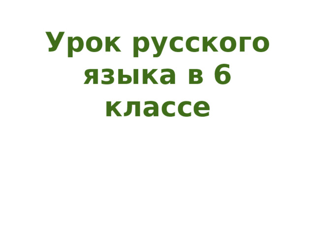 Урок русского языка в 6 классе   