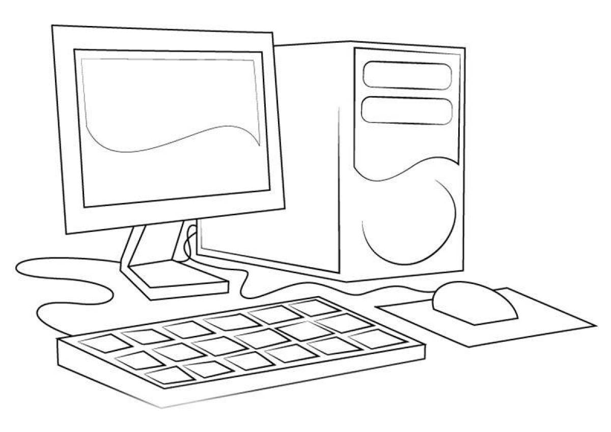 Информатика легко. Раскраска компьютер. Компьютер раскраска для детей. Компьютер карандашом. Компьютер эскиз.
