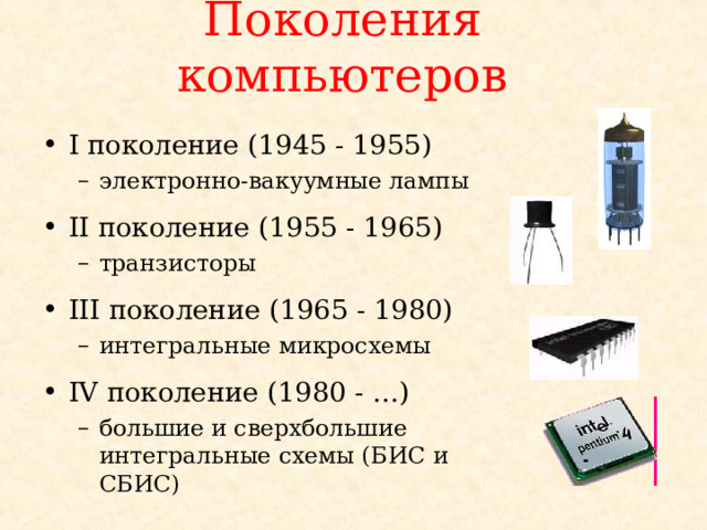 Третье поколение интегральные схемы 1965 1980