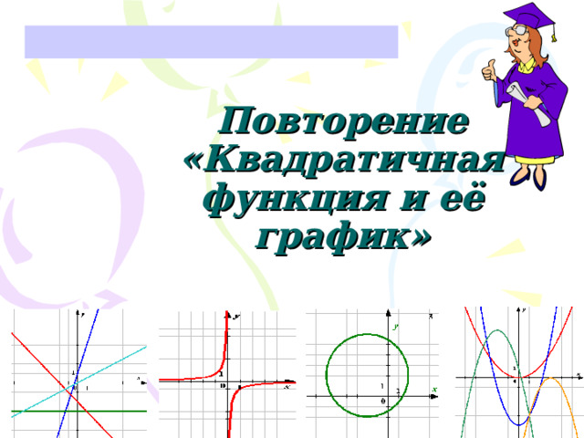  Повторение  «Квадратичная функция и её график»  