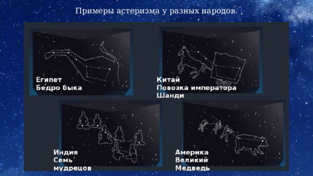 Примеры астеризма у разных народов. 