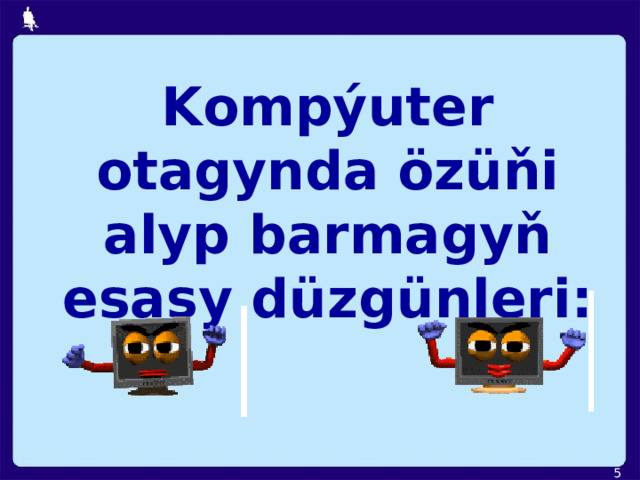 Kompýuter otagynda özüňi alyp barmagyň esasy düzgünleri:  