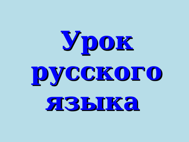 Урок русского языка 