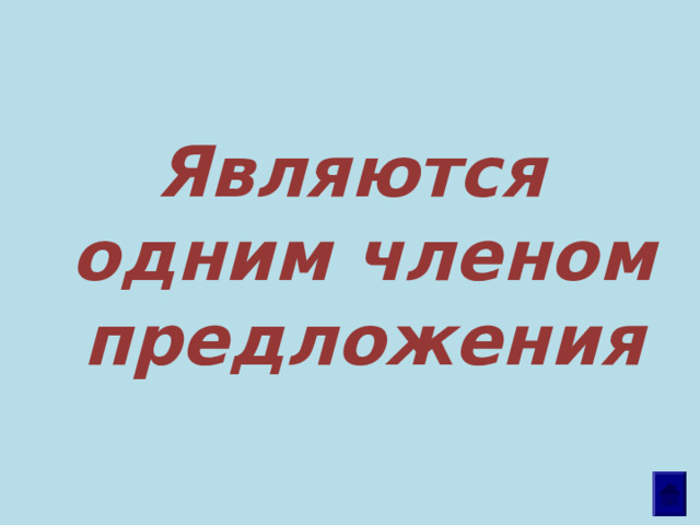 Являются одним членом предложения  