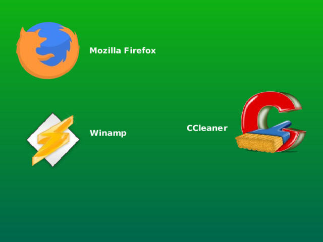 Mozilla Firefox CCleaner Winamp 