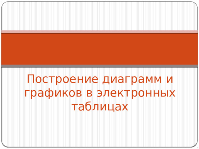 Построение диаграмм и графиков в электронных таблицах 