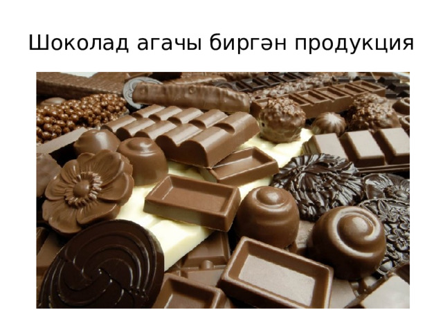 Шоколад агачы биргән продукция 