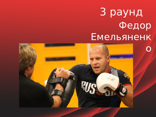 3 раунд Федор Емельяненко 