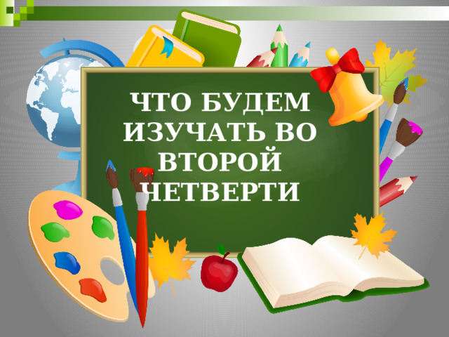 ЧТО БУДЕМ ИЗУЧАТЬ ВО ВТОРОЙ ЧЕТВЕРТИ 
