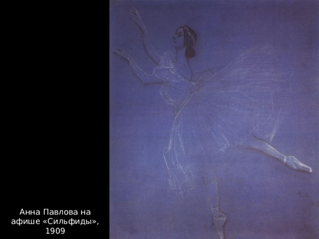 Анна Павлова на афише «Сильфиды», 1909 