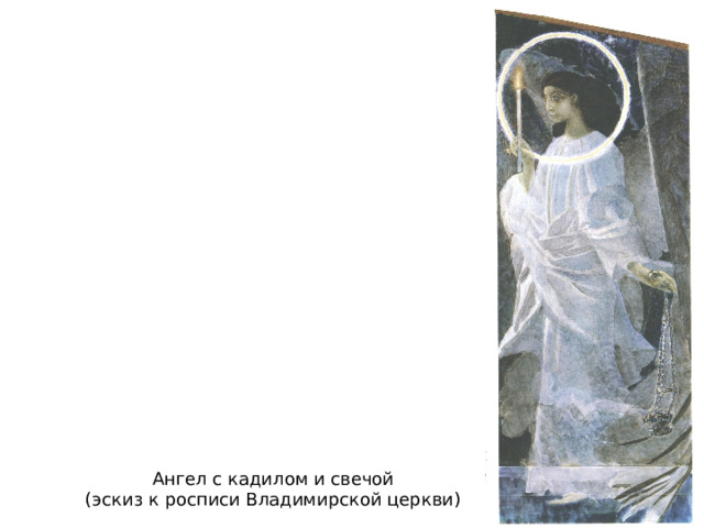 Ангел с кадилом и свечой (эскиз к росписи Владимирской церкви) 