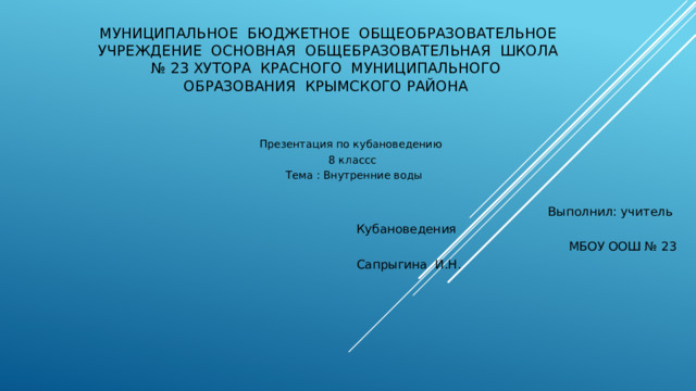 Презентация по кубановедению 8 класс ( конкурс учитель года)
